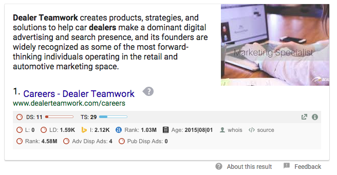 Dealer Teamwork Featured Snippets