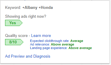 Quality Score Example - Dealer Teamwork
