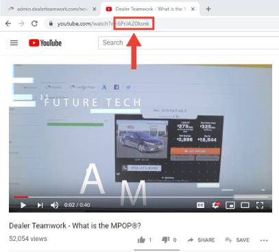 Accessing YouTube video ID at end of URL