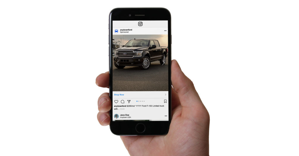 191003.1_-_Instagram_Ad_Dealer_Teamwork_phone_in_hand_1200x628 Instagram Ad on Phone in Person's Hand