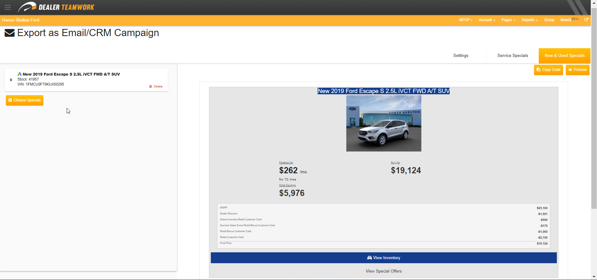 Email Campaigns - Dealer Teamwork