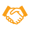 Handshake-orange Handshake icon - orange