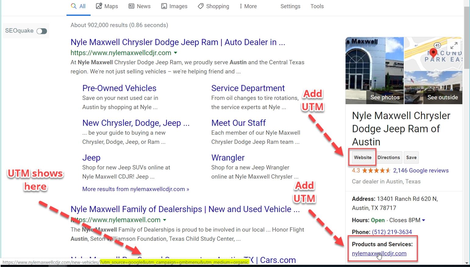 Nyle Maxwell UTM Tagging Example - Dealer Teamwork