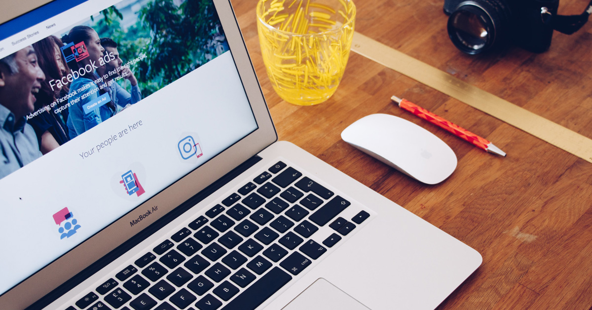 Laptop with Facebook Research on the Screen