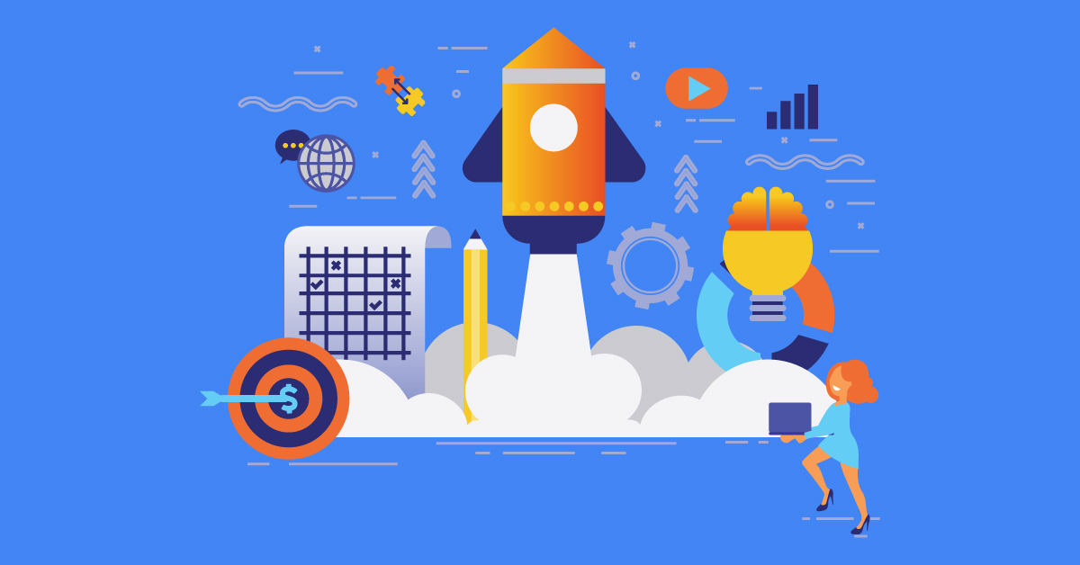 Graphics of activities that go into launching business plans