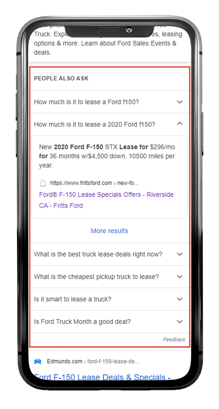 People Also Ask SERP Feature in mobile search