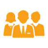 Group-of-People-orange Orange group of people icon