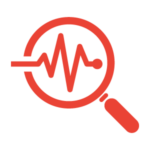 Red magnifying glass icon