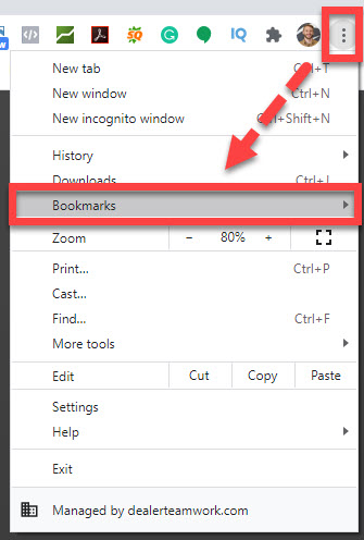 Click on "Bookmarks".