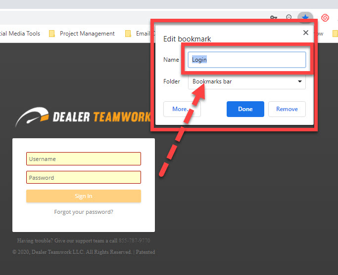 Name the bookmark so you can easily find it. 