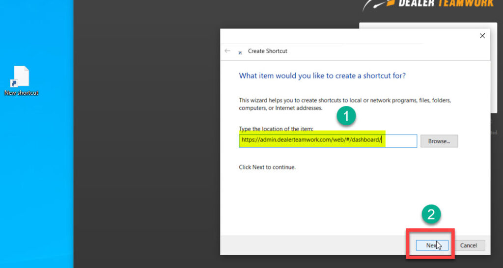 Paste the web address. Then click next. 