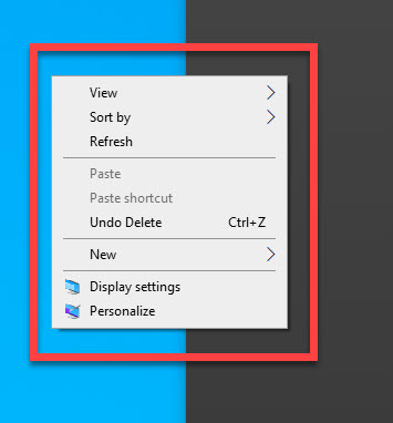 Right-click somewhere on your desktop to trigger a menu drop-down.