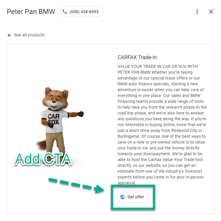 Carfax GMB Trade In product overview
